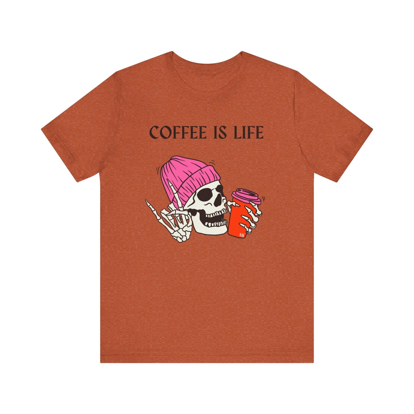 Skeleton Coffee Is Life Unisex Jersey Short Sleeve Tee