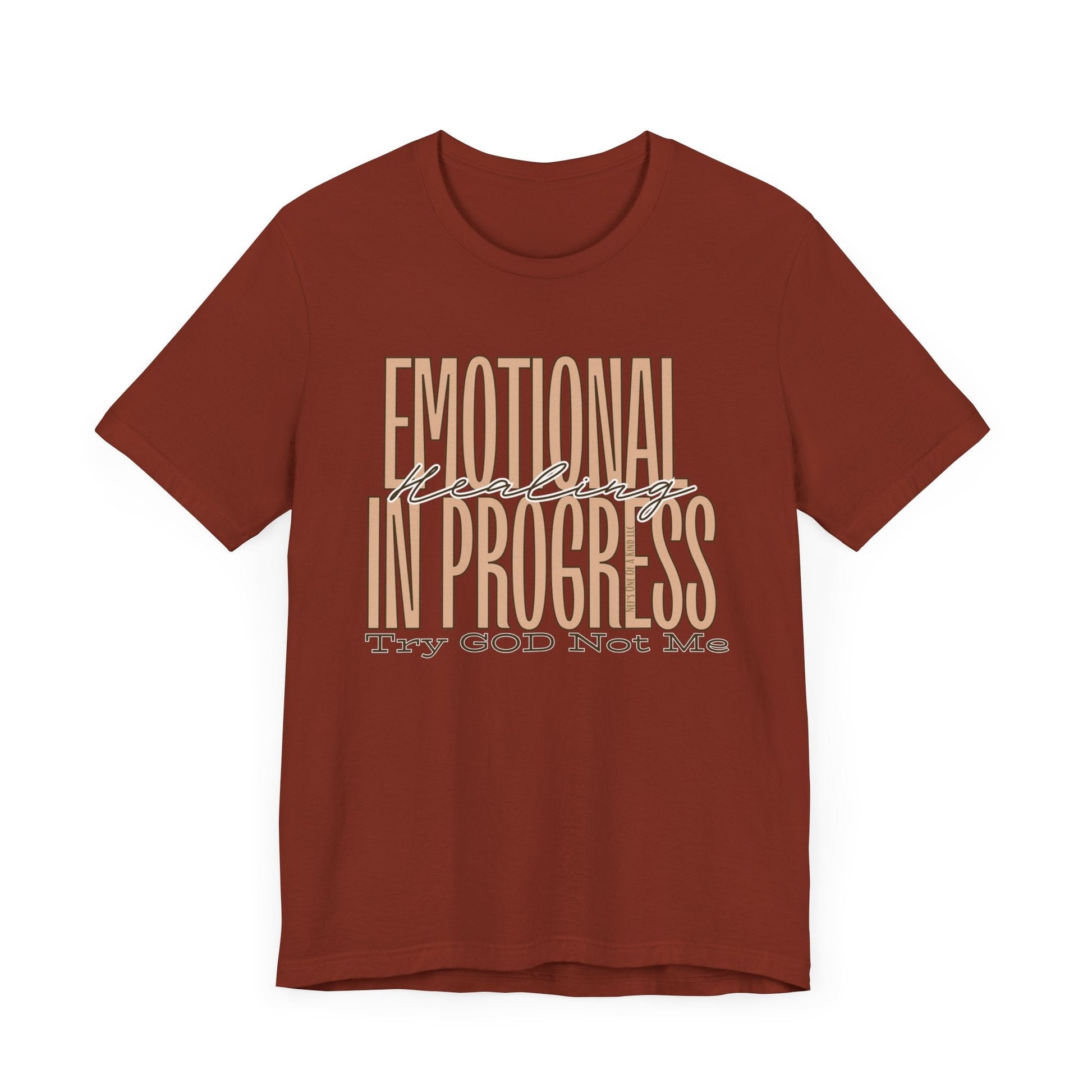 Emotional Healing In Progress Try God Not Me Unisex Jersey Short Sleeve Tee