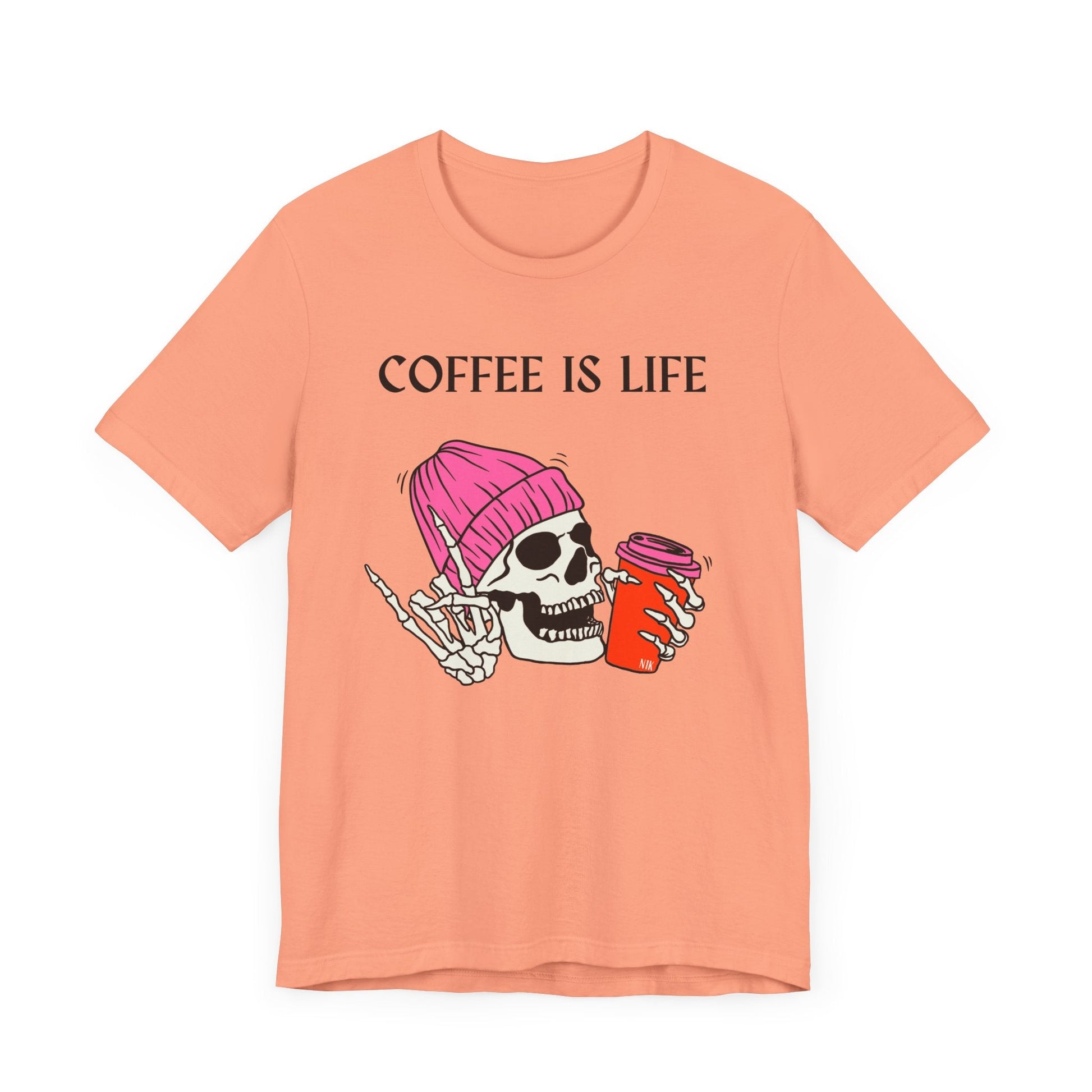 Skeleton Coffee Is Life Unisex Jersey Short Sleeve Tee