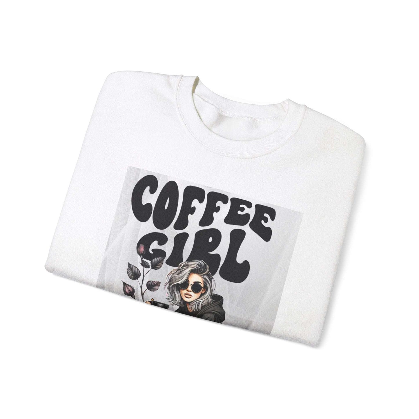 Tattoo Coffee Girl Unisex Heavy Blend™ Crewneck Sweatshirt