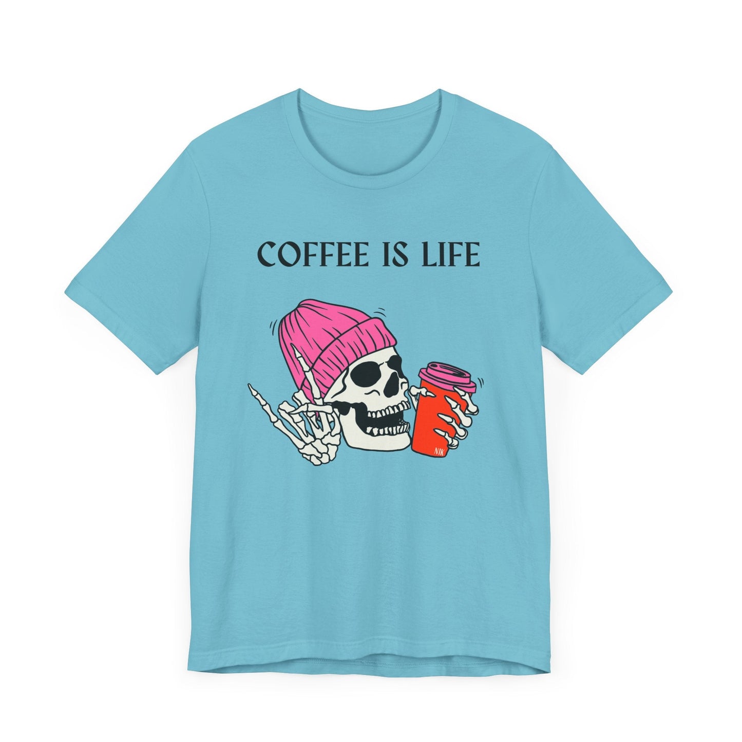 Skeleton Coffee Is Life Unisex Jersey Short Sleeve Tee