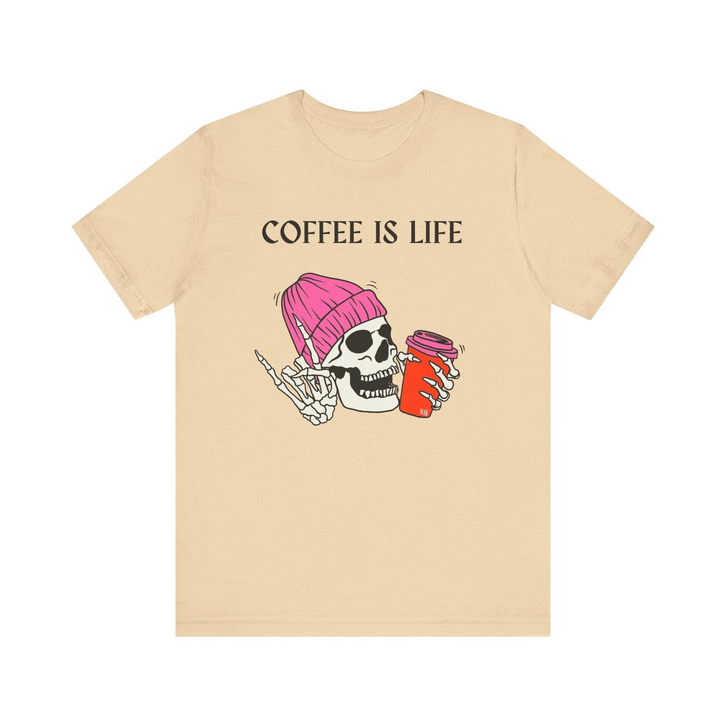 Skeleton Coffee Is Life Unisex Jersey Short Sleeve Tee