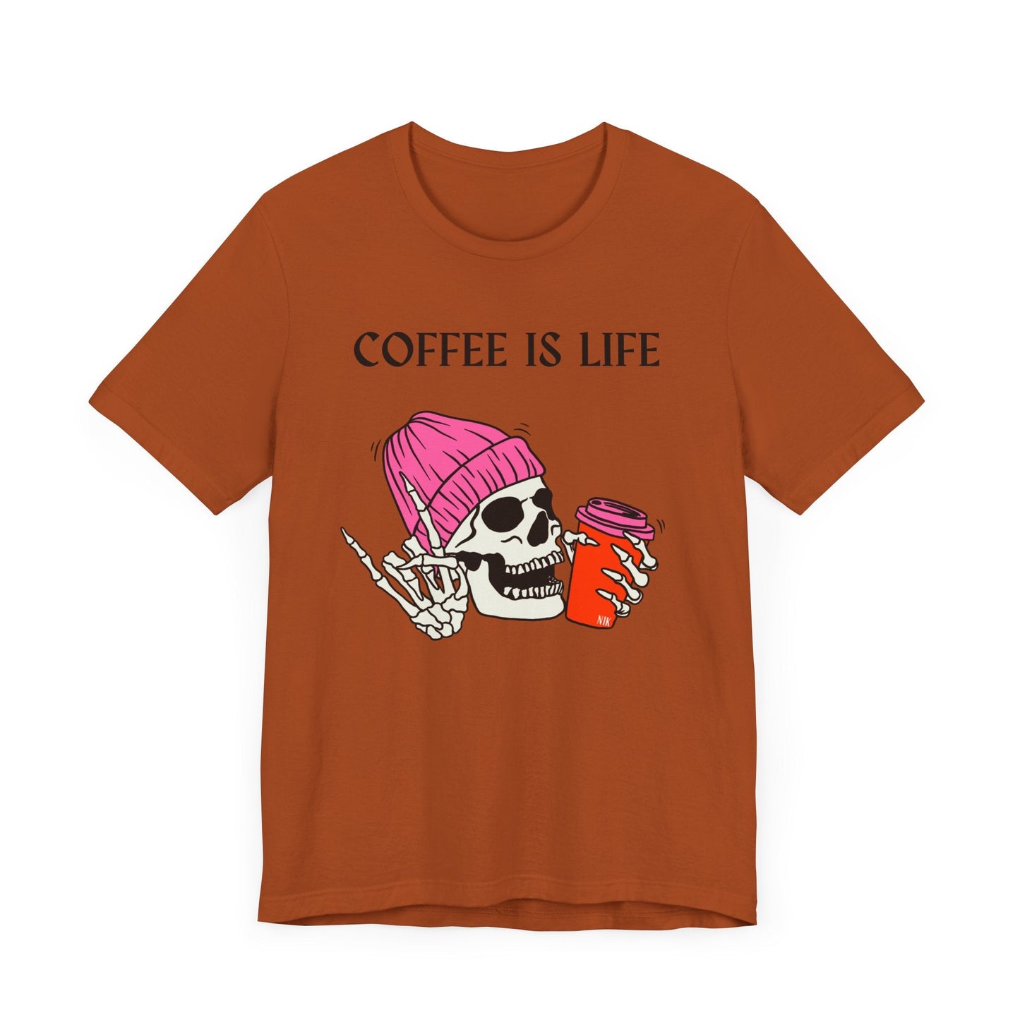 Skeleton Coffee Is Life Unisex Jersey Short Sleeve Tee