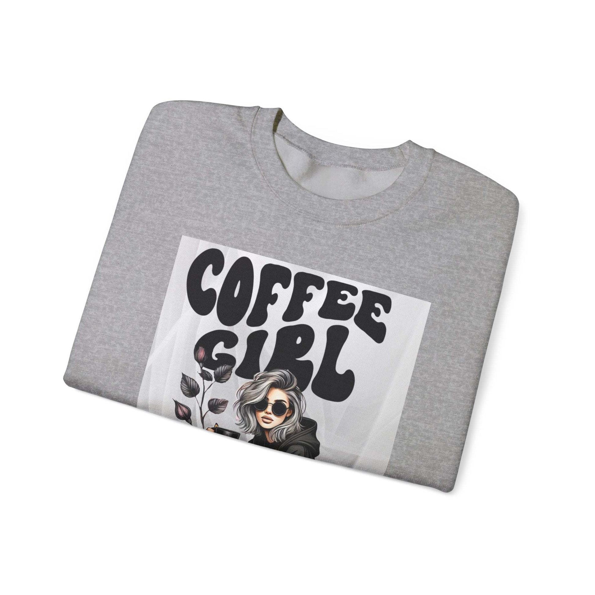 Tattoo Coffee Girl Unisex Heavy Blend™ Crewneck Sweatshirt