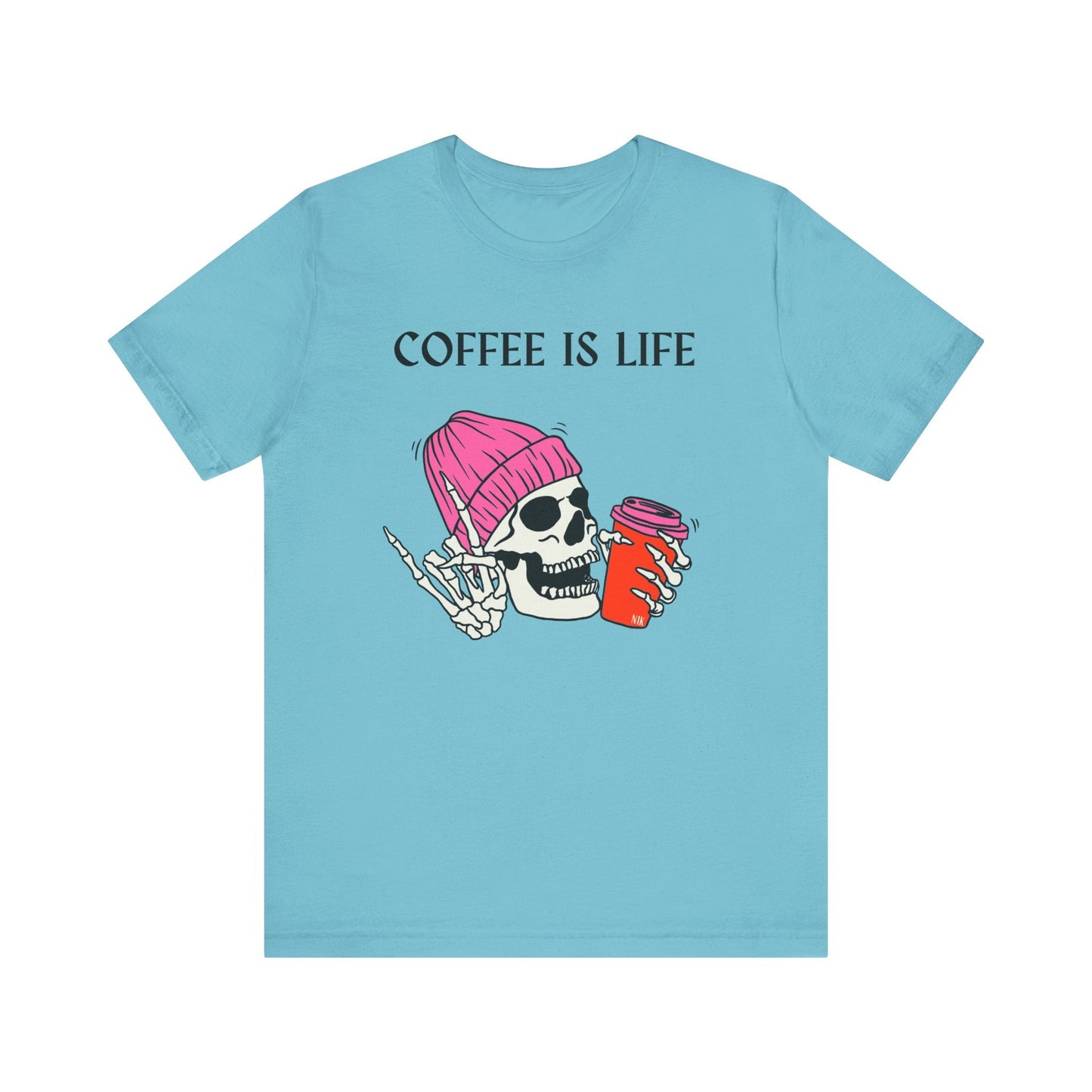 Skeleton Coffee Is Life Unisex Jersey Short Sleeve Tee