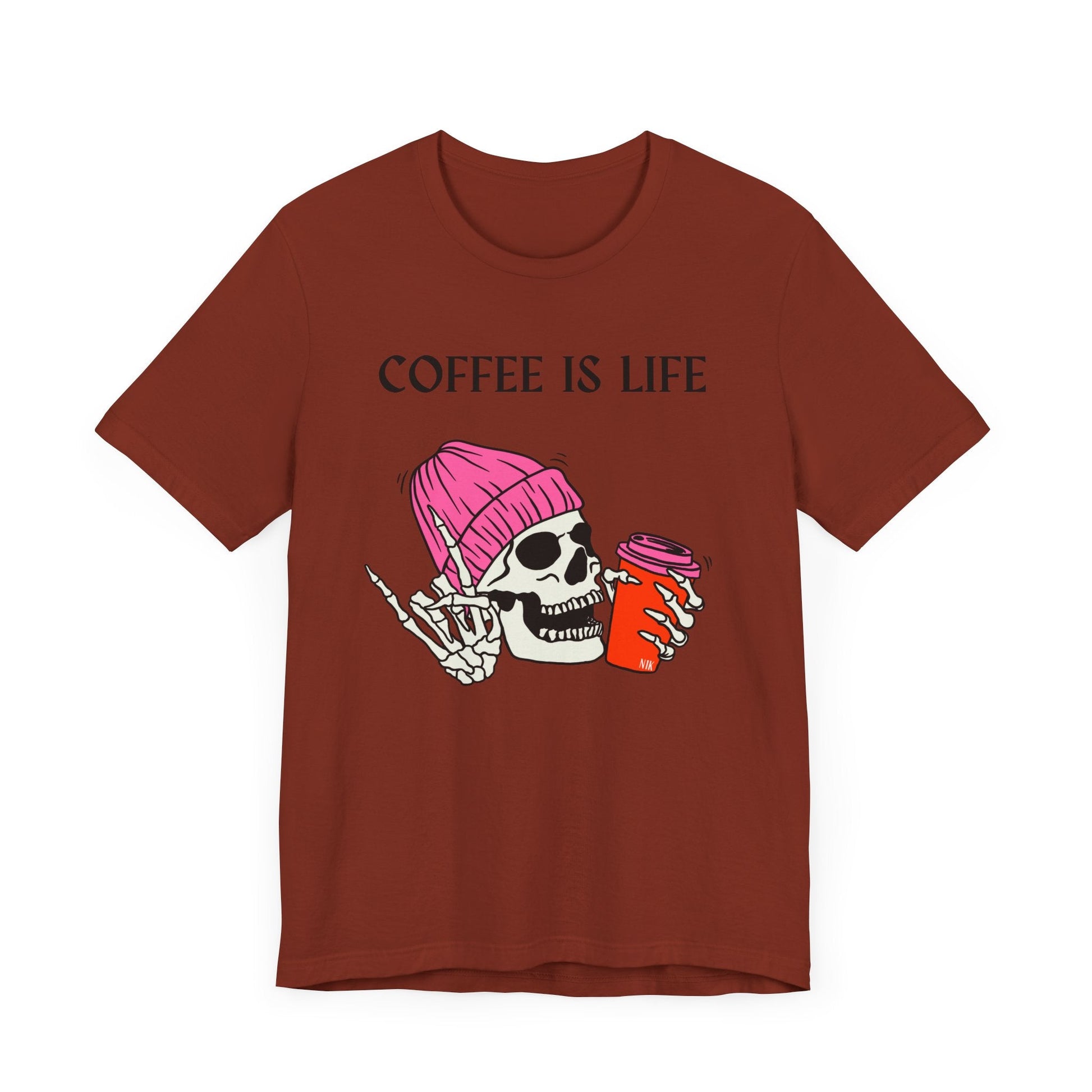 Skeleton Coffee Is Life Unisex Jersey Short Sleeve Tee