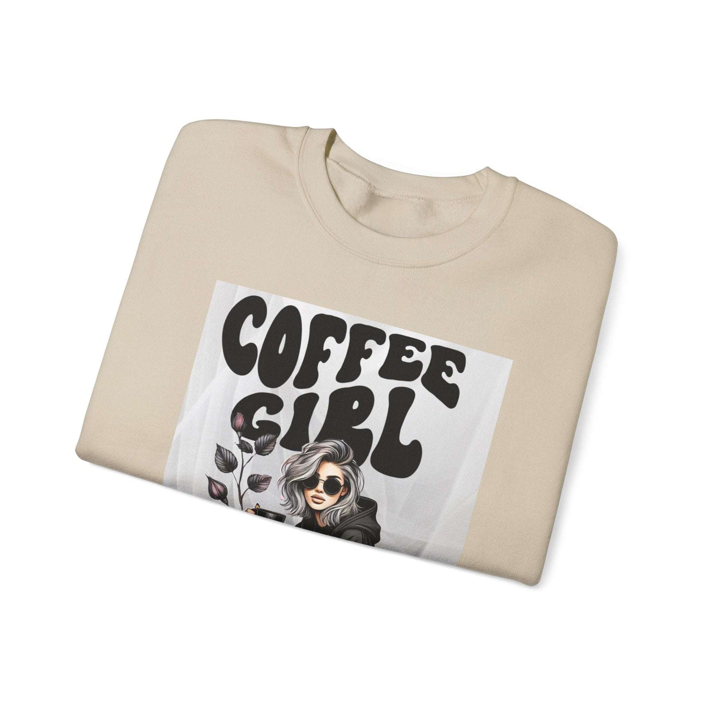 Tattoo Coffee Girl Unisex Heavy Blend™ Crewneck Sweatshirt