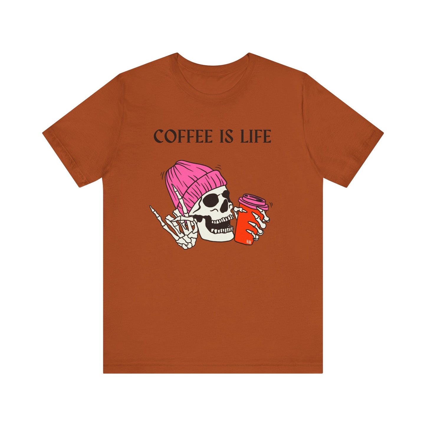 Skeleton Coffee Is Life Unisex Jersey Short Sleeve Tee