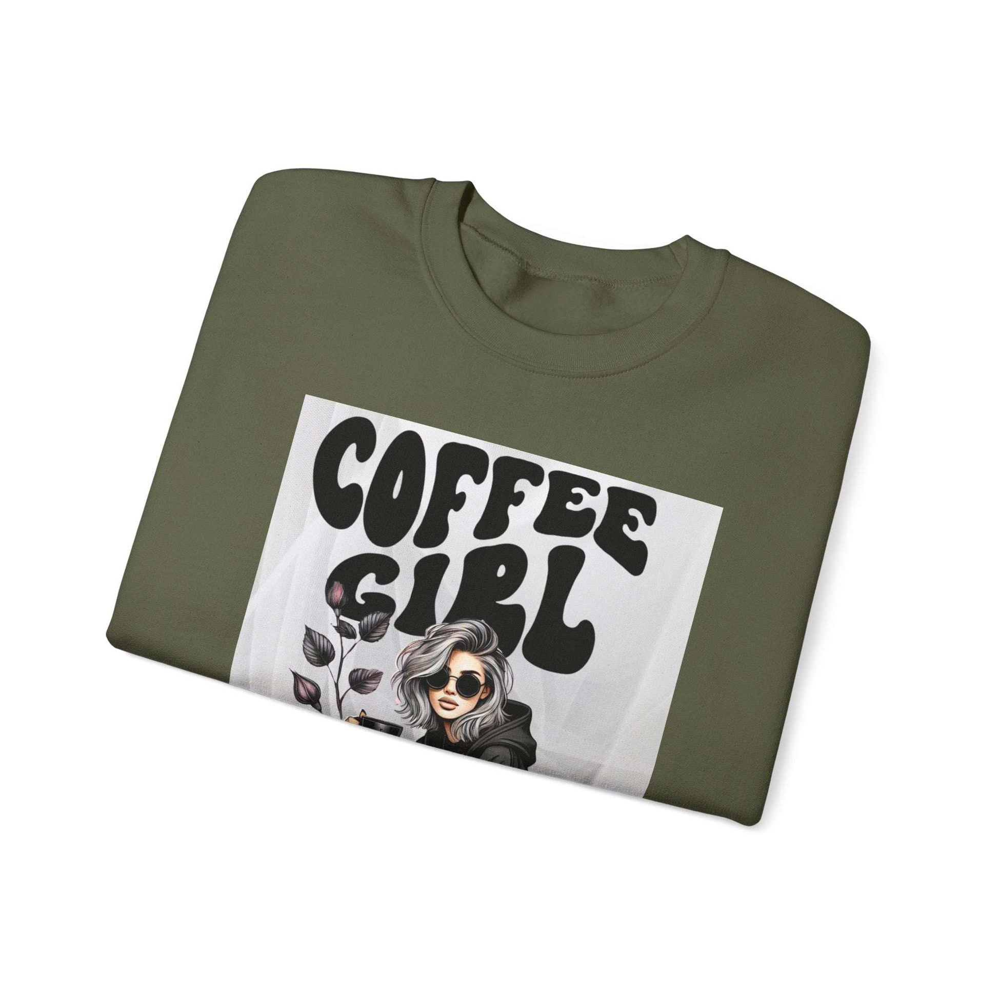 Tattoo Coffee Girl Unisex Heavy Blend™ Crewneck Sweatshirt