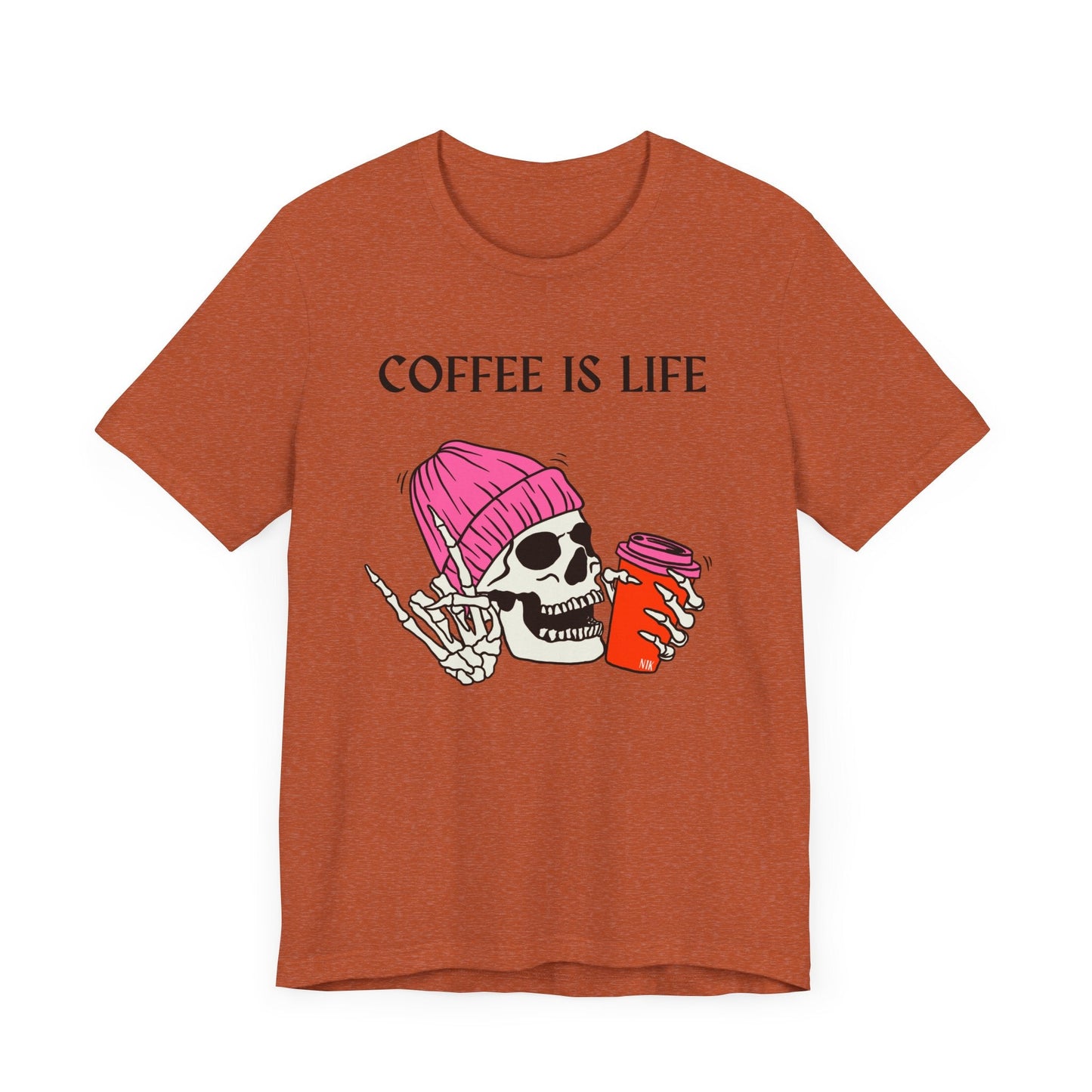 Skeleton Coffee Is Life Unisex Jersey Short Sleeve Tee