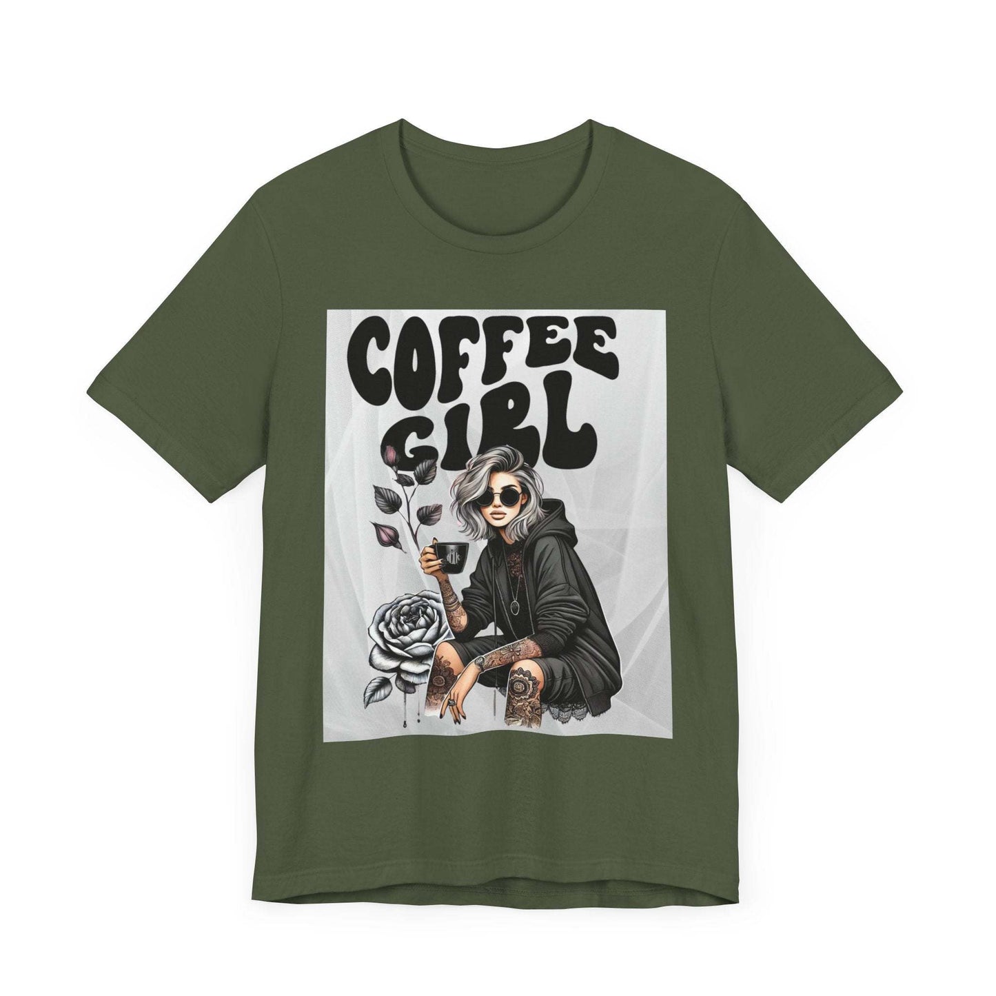 Tattooed Coffee Girl Unisex Jersey Short Sleeve Tee