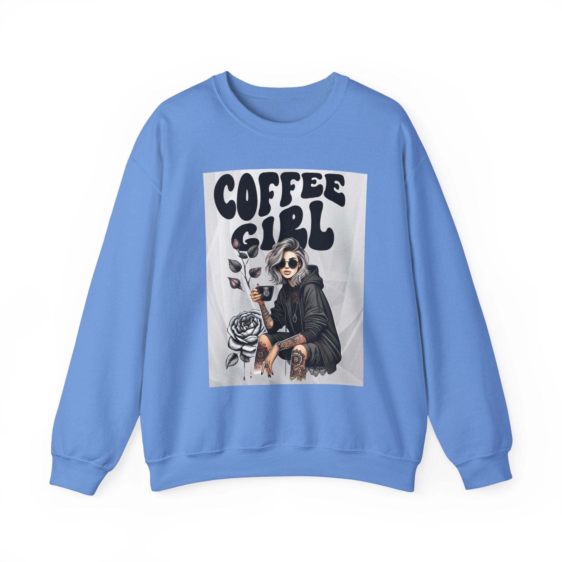 Tattoo Coffee Girl Unisex Heavy Blend™ Crewneck Sweatshirt