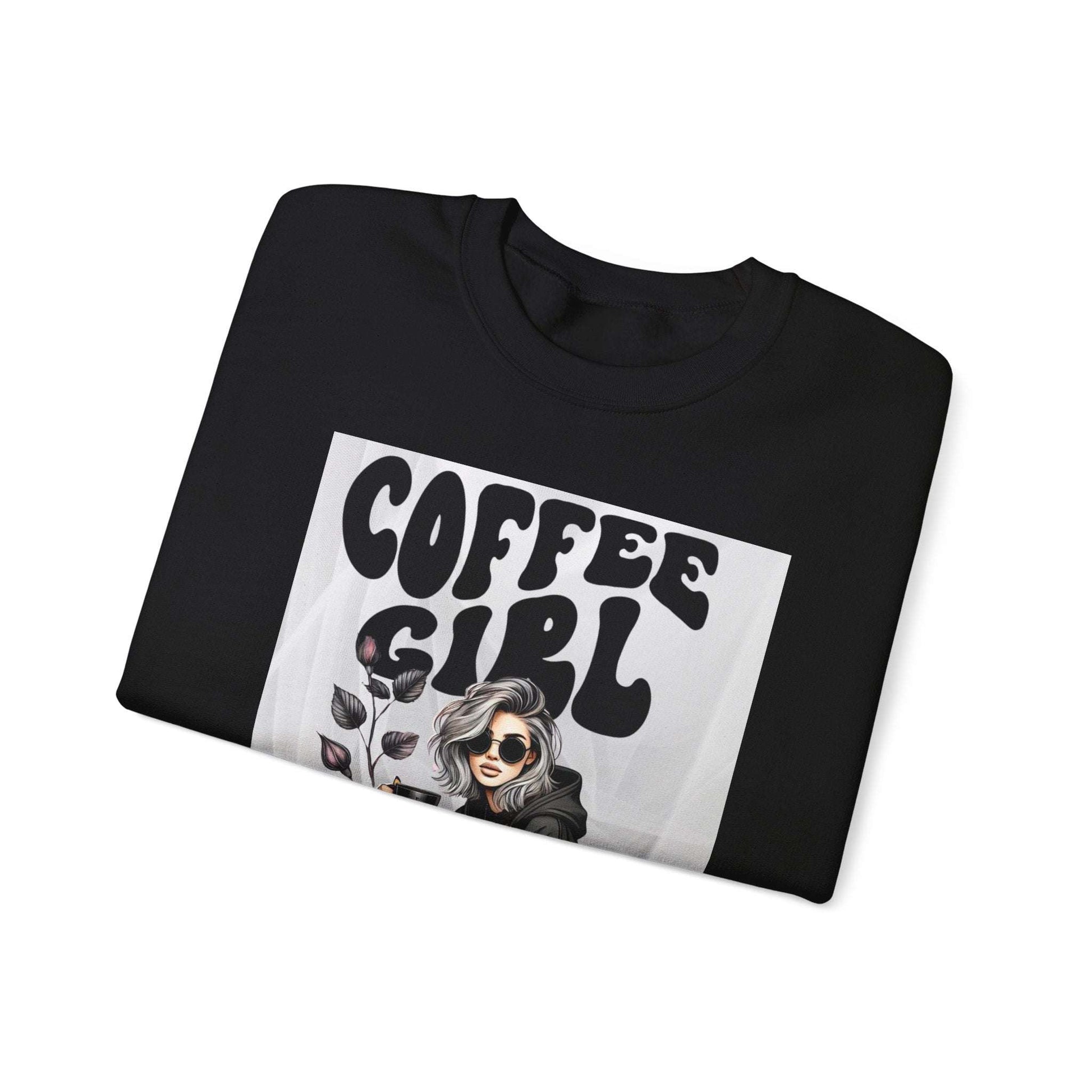 Tattoo Coffee Girl Unisex Heavy Blend™ Crewneck Sweatshirt