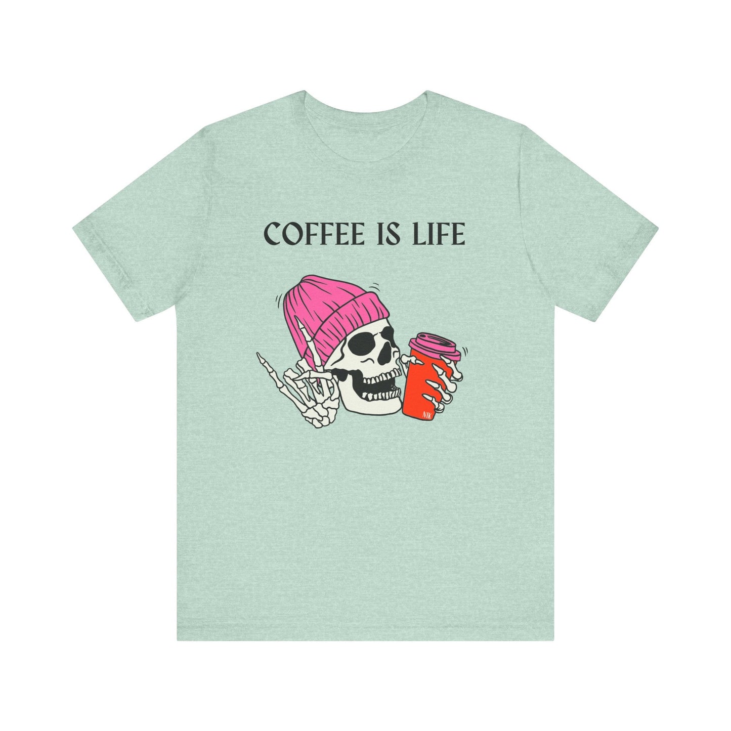 Skeleton Coffee Is Life Unisex Jersey Short Sleeve Tee