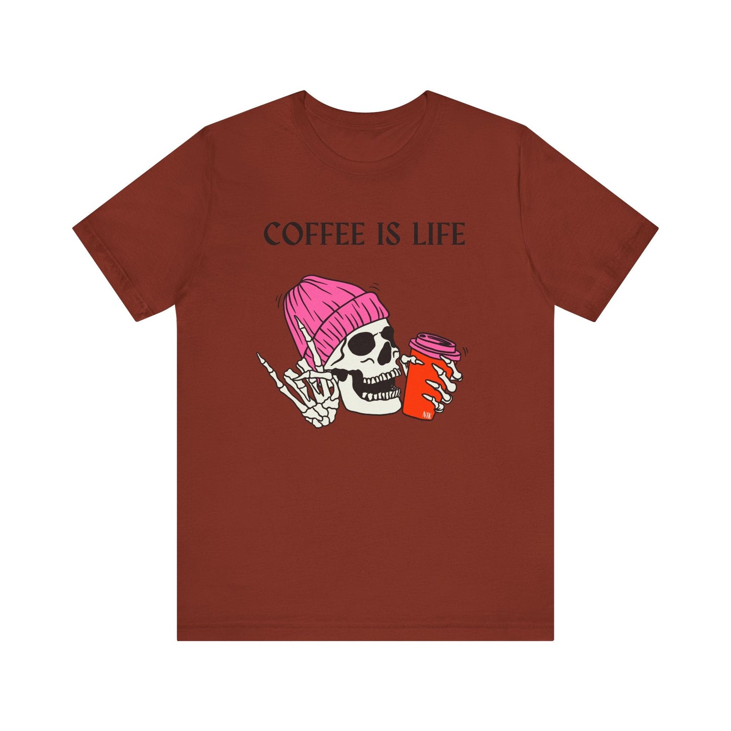 Skeleton Coffee Is Life Unisex Jersey Short Sleeve Tee